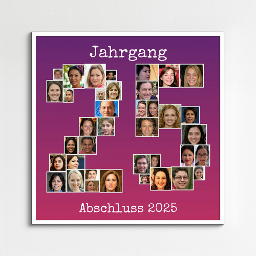 Abschluss-Collage mit Jahrgangszahl - Perfekt als Erinnerungsgeschenk!