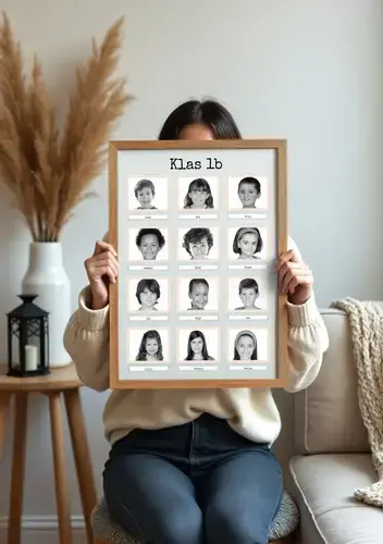 Retro Zwart-Wit Kinder Collage - 12 Namen