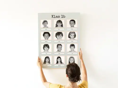 Retro Zwart-Wit Kinder Collage - 12 Namen