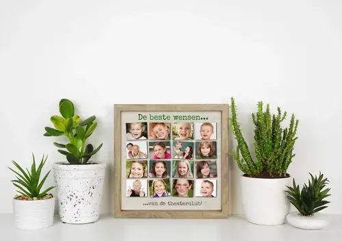 Fotocollage Schoolag: 16 foto's + aanpasbare tekst
