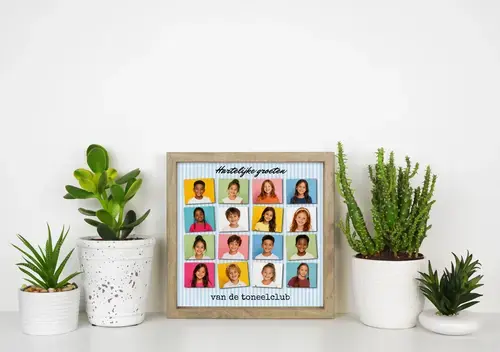 Fotocollage Schoolag: 16 foto's + aanpasbare tekst