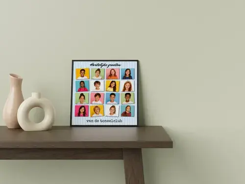 Fotocollage Schoolag: 16 foto's + aanpasbare tekst