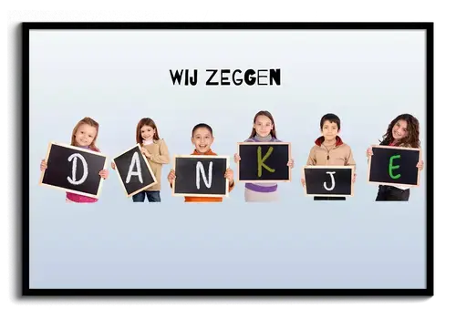 Fotocollage: Kinderen zeggen "Dankje!" – Personaliseer voor leraren en ouders
