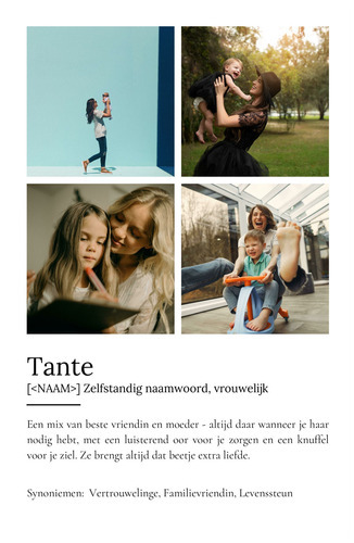 Ontwerp je persoonlijke 'Tante' definitieposter met liefdevolle tekst