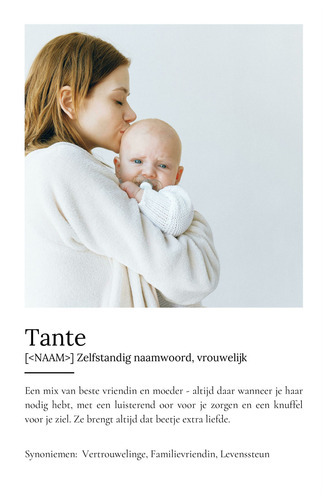 Ontwerp je persoonlijke 'Tante' definitieposter met liefdevolle tekst