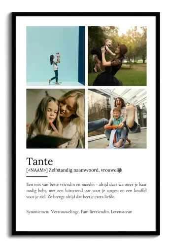 Definitionsposter: Tante met Foto, Persoonlijk Geschenk