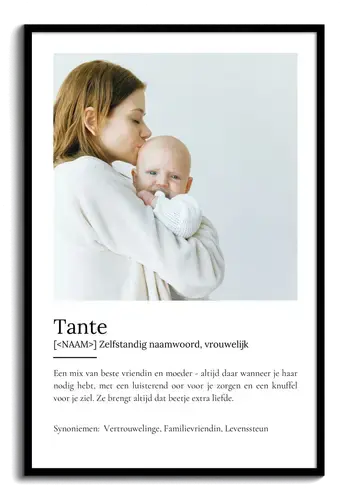Definitionsposter: Tante met Foto, Persoonlijk Geschenk