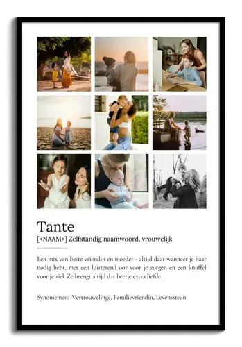 Definitionsposter: Tante met Foto, Persoonlijk Geschenk