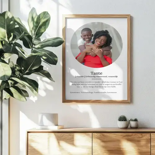Definitionsposter: Tante met Foto, Persoonlijk Geschenk