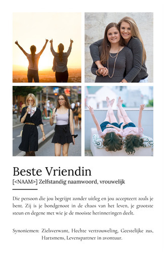 Maak je eigen 'Beste Vriendin' Duden-definitie poster met persoonlijke foto