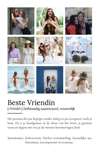 Maak je eigen 'Beste Vriendin' Duden-definitie poster met persoonlijke foto