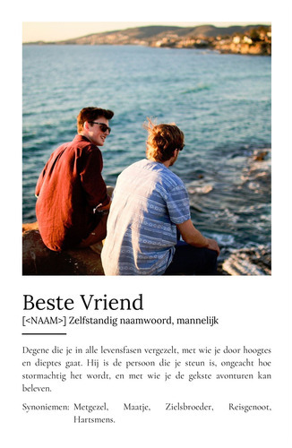 Personaliseerbaar Poster 'Beste Vriend' met jouw foto's en unieke definitie!