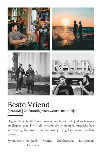 Personaliseerbaar Poster 'Beste Vriend' met jouw foto's en unieke definitie!