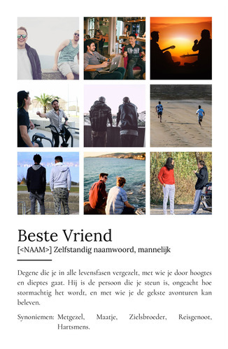 Personaliseerbaar Poster 'Beste Vriend' met jouw foto's en unieke definitie!