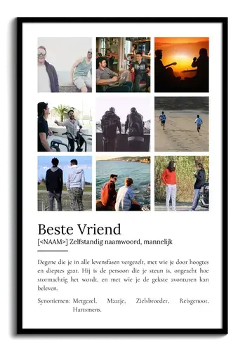 Definitionsposter Beste Vriend Duden-Stijl