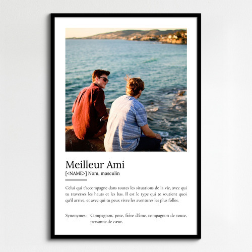 Poster Définition Personnalisé 'Meilleur Ami' avec Photo - Cadeau Idéal