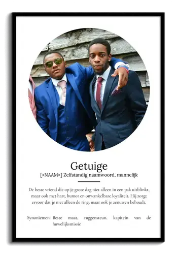 Definitieposter Trauzeuge - Persoonlijk Geschenk