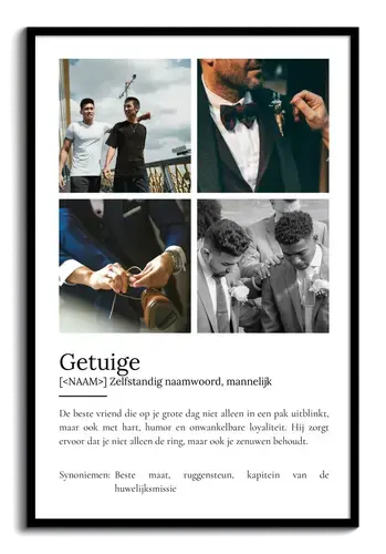 Definitieposter Trauzeuge - Persoonlijk Geschenk
