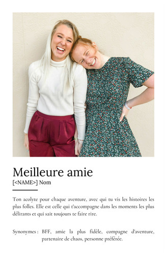 Créez un Poster Définition Bestie personnalisé avec vos photos