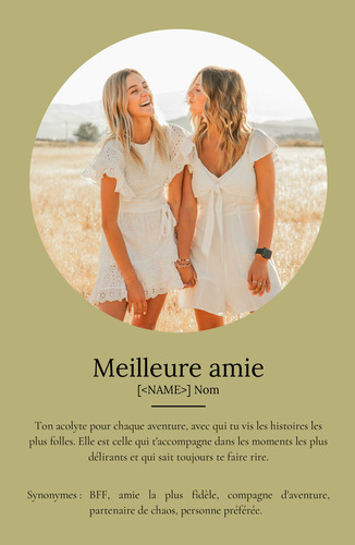 Créez un Poster Définition Bestie personnalisé avec vos photos