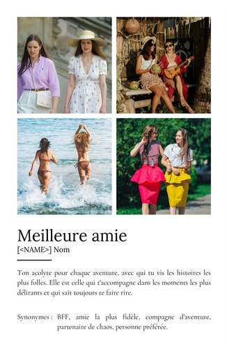 Créez un Poster Définition Bestie personnalisé avec vos photos
