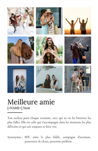 Créez un Poster Définition Bestie personnalisé avec vos photos