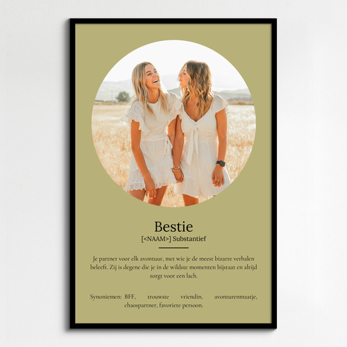 Ontwerp je persoonlijke Bestie-definitieposter met foto's en aanpassingen