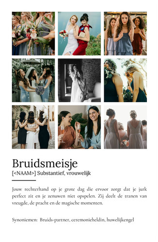Maak je eigen Bruidsmeisje Definitiesposter als persoonlijk cadeau!