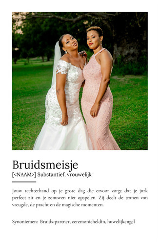 Maak je eigen Bruidsmeisje Definitiesposter als persoonlijk cadeau!