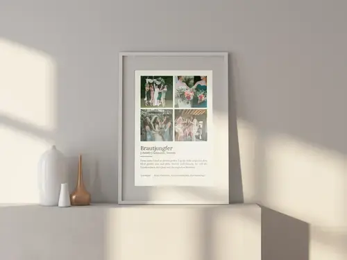 Definitions-Poster Brautjungfer personalisiert