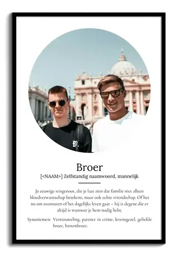 Definitionsposter 'Broer' met persoonlijk tintje
