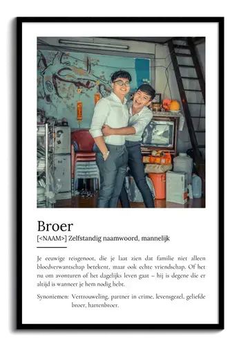 Definitionsposter 'Broer' met persoonlijk tintje