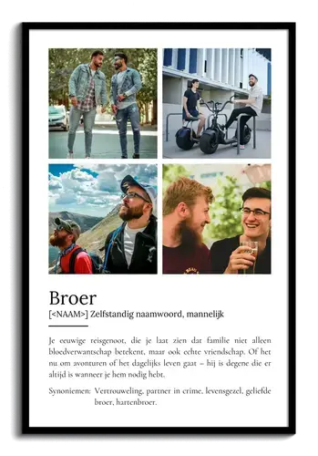 Definitionsposter 'Broer' met persoonlijk tintje