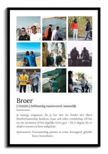 Definitionsposter 'Broer' met persoonlijk tintje