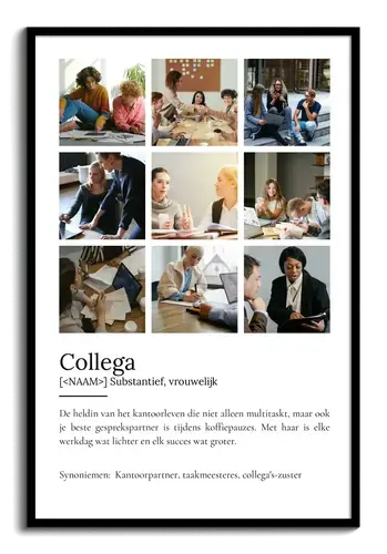 Definitionsposter 'Kollegin' met Foto's - Duden Stijl