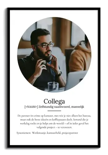 Definitieposter 'Collega' – Dudenstijl, aanpasbaar