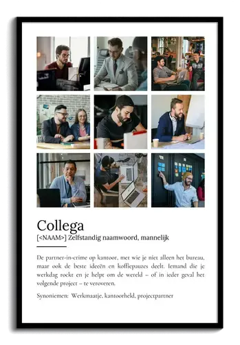 Definitieposter 'Collega' – Dudenstijl, aanpasbaar