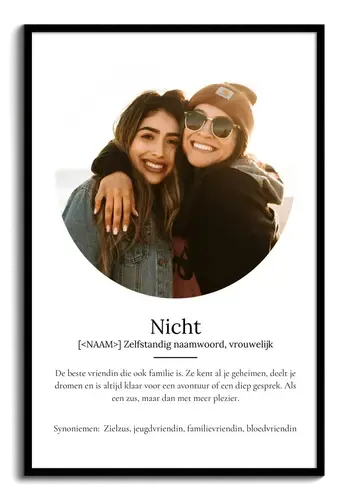 Cousine Definitiesposter met foto