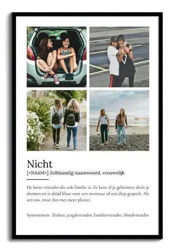 Cousine Definitiesposter met foto
