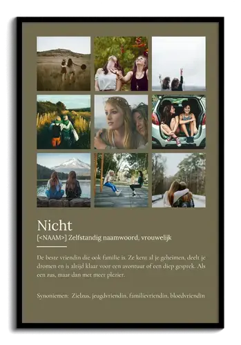 Cousine Definitiesposter met foto