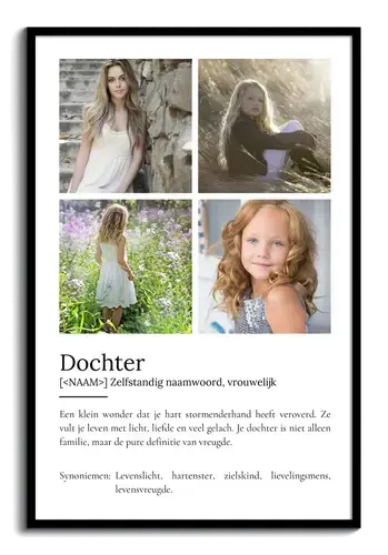 Definitionsposter 'Dochter' – Aanpasbaar en Persoonlijk
