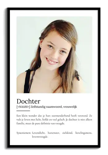 Definitionsposter 'Dochter' – Aanpasbaar en Persoonlijk