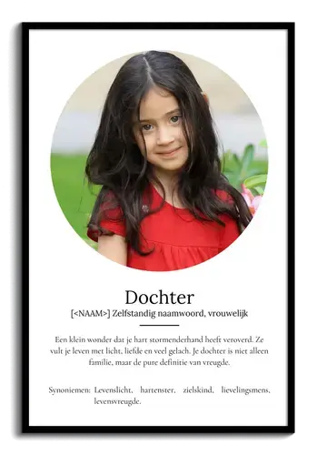 Definitionsposter 'Dochter' – Aanpasbaar en Persoonlijk