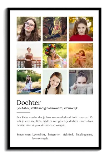 Definitionsposter 'Dochter' – Aanpasbaar en Persoonlijk