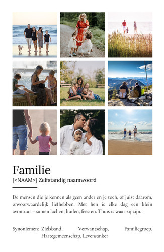 Maak je eigen Familie-Poster: Persoonlijke fotocollage met betekenisvolle tekst