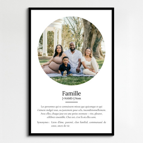 Créez votre poster famille personnalisé style Duden avec définition et photos