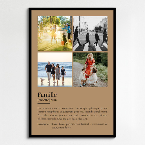 Créez votre poster famille personnalisé style Duden avec définition et photos