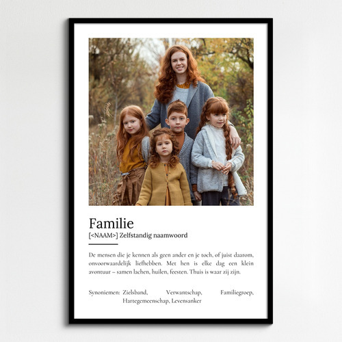 Maak je eigen Familie-Poster: Persoonlijke fotocollage met betekenisvolle tekst