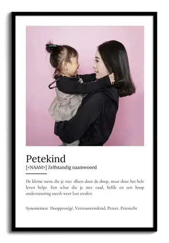 Definitionsposter 'Patenkind' met Foto's aanpasbaar