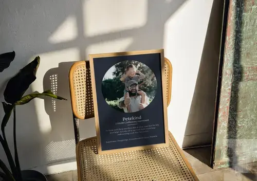 Definitionsposter 'Patenkind' met Foto's aanpasbaar